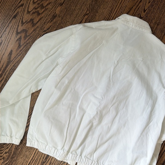 POLO Ralph Lauren White Cotton Twill Harrington Jacket Vintage - Picture 11 of 11